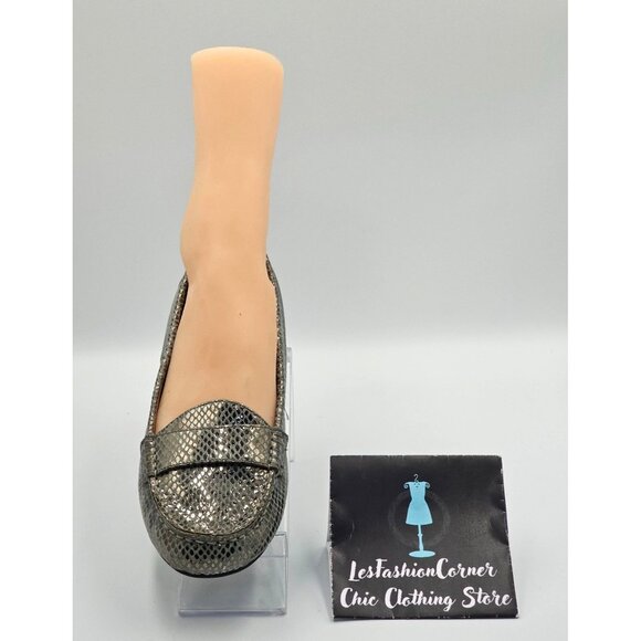 NWOB Vionic Women's Gunmetal Silver Snakeskin Chill Larrun Loafers Sz 8 2511 - Picture 15 of 16